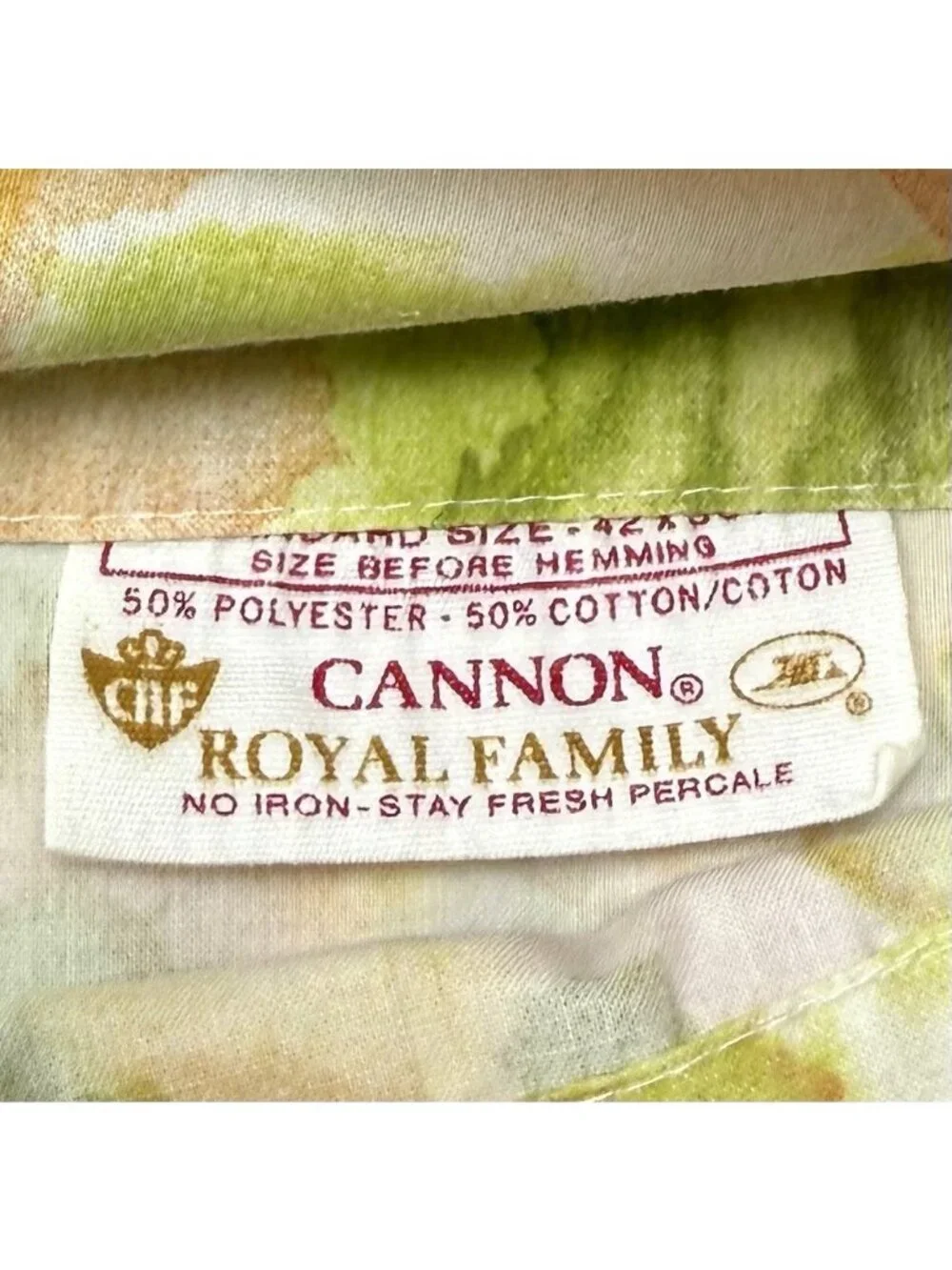 VTG 4pc CANNON Royal Family FULL/DOUBLE Percale Watercolor Rose SHEET SET EUC